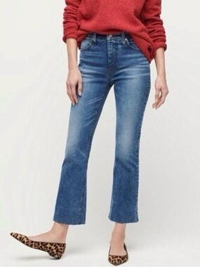 J.Crew 9” Billie Demi Boot Crop Jeans Raw Hem Size 26